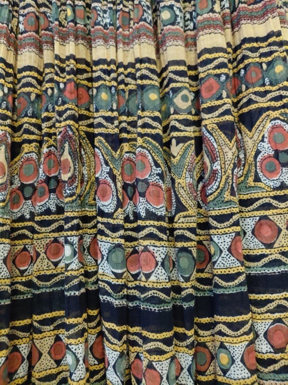 Le Mieux Cotton Maxi Crinkle Skirt Boho Hippie Large Multicolor - Picture 5 of 6